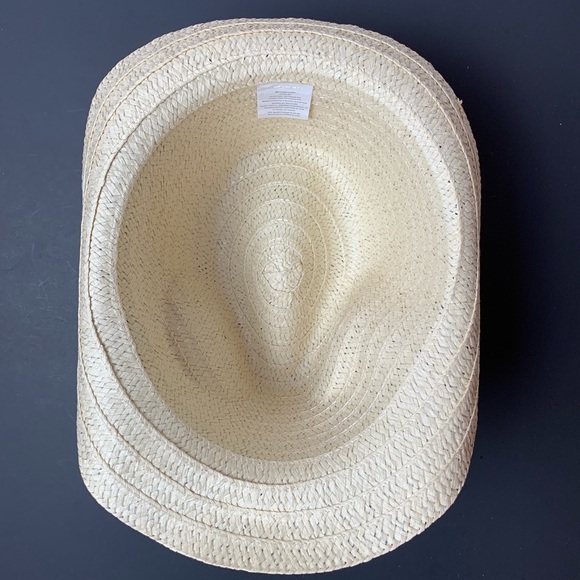 hP] FEDORA BLACK RIBBON WOVEN STRAW HAT - Picture 5 of 7